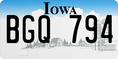 IA license plate BGQ794