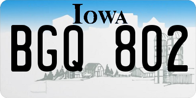 IA license plate BGQ802