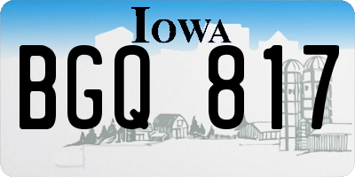 IA license plate BGQ817