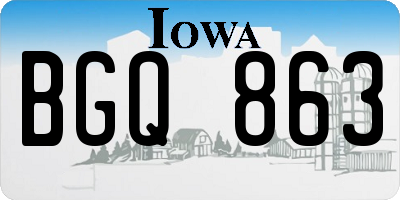IA license plate BGQ863