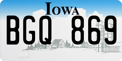 IA license plate BGQ869