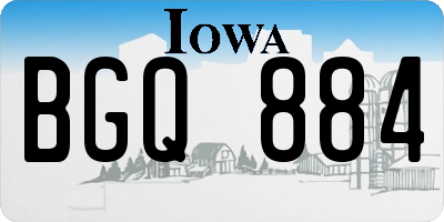 IA license plate BGQ884