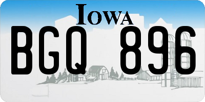 IA license plate BGQ896