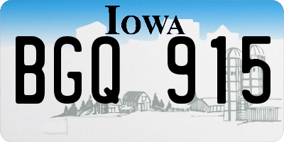IA license plate BGQ915