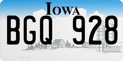IA license plate BGQ928