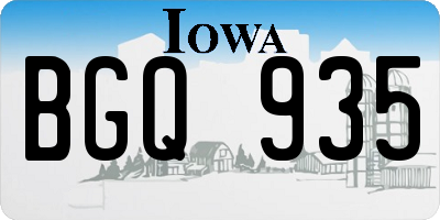 IA license plate BGQ935