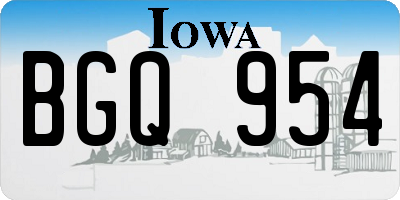 IA license plate BGQ954