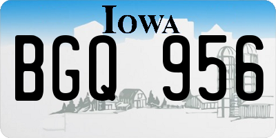 IA license plate BGQ956