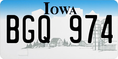IA license plate BGQ974