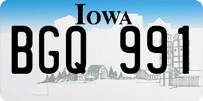 IA license plate BGQ991