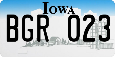 IA license plate BGR023