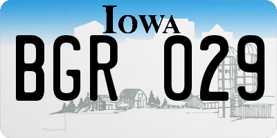 IA license plate BGR029