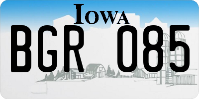 IA license plate BGR085
