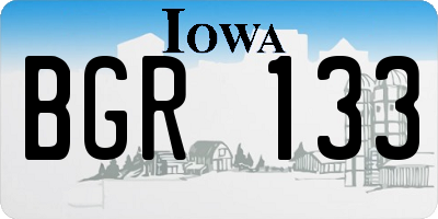 IA license plate BGR133