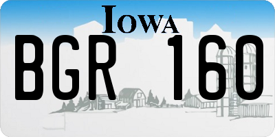 IA license plate BGR160