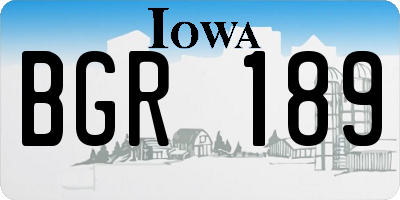 IA license plate BGR189