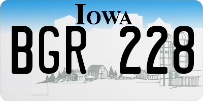 IA license plate BGR228