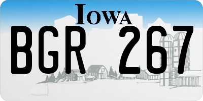 IA license plate BGR267
