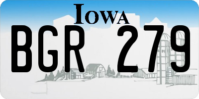 IA license plate BGR279