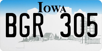 IA license plate BGR305