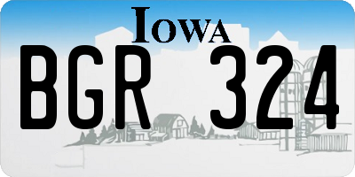 IA license plate BGR324
