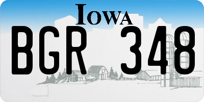 IA license plate BGR348