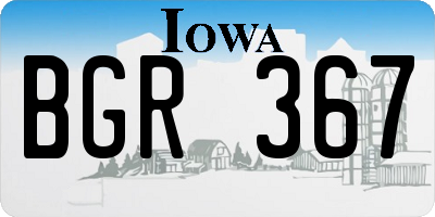 IA license plate BGR367