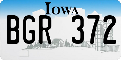 IA license plate BGR372