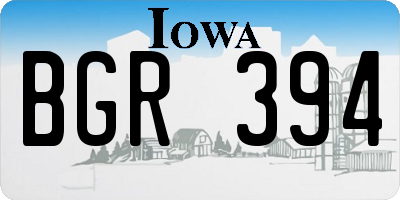 IA license plate BGR394