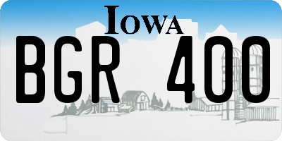IA license plate BGR400