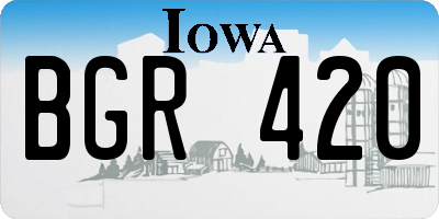 IA license plate BGR420