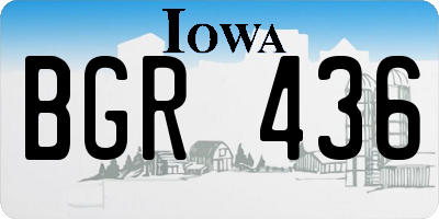 IA license plate BGR436