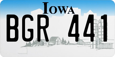 IA license plate BGR441