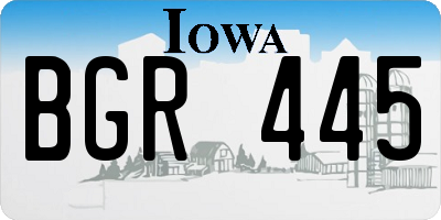 IA license plate BGR445
