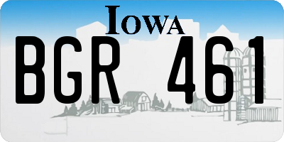 IA license plate BGR461