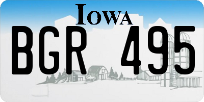 IA license plate BGR495