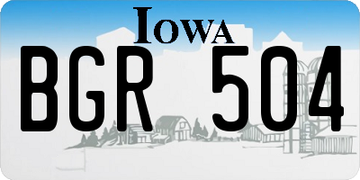 IA license plate BGR504