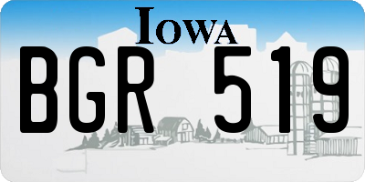IA license plate BGR519