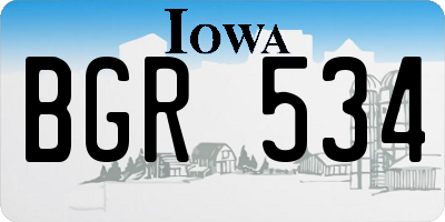IA license plate BGR534