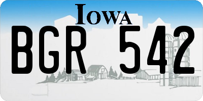 IA license plate BGR542