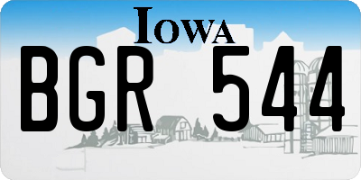 IA license plate BGR544