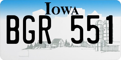 IA license plate BGR551