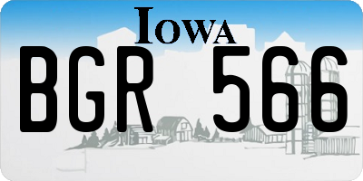 IA license plate BGR566