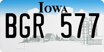 IA license plate BGR577