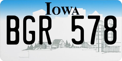IA license plate BGR578