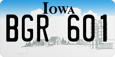IA license plate BGR601