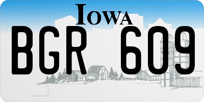 IA license plate BGR609