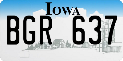 IA license plate BGR637