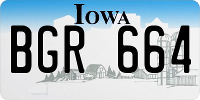 IA license plate BGR664