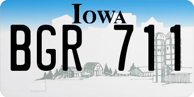 IA license plate BGR711
